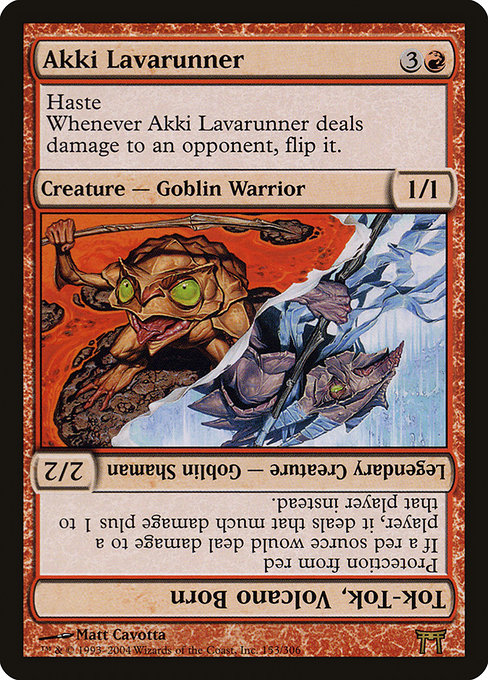 Akki Lavarunner // Tok-Tok, Volcano Born - Champions of Kamigawa Rare Card