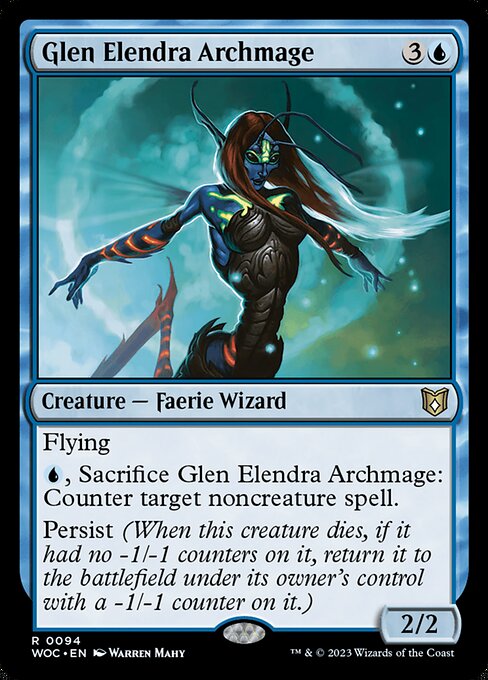 Glen Elendra Archmage - Wilds of Eldraine Commander Rare Card