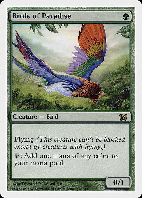 Birds of Paradise - Eighth Edition Rare Card