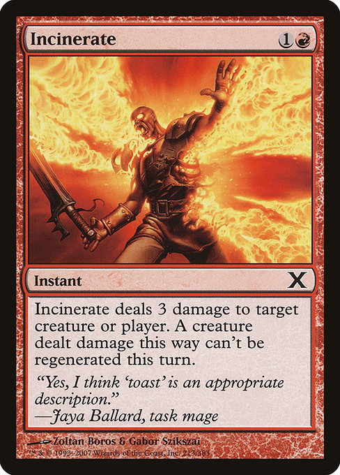 Incinerate - Tenth Edition Common Card