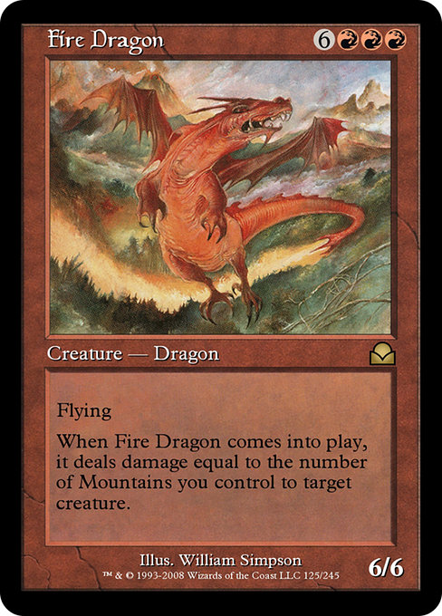 Fire Dragon - Masters Edition II Rare Card