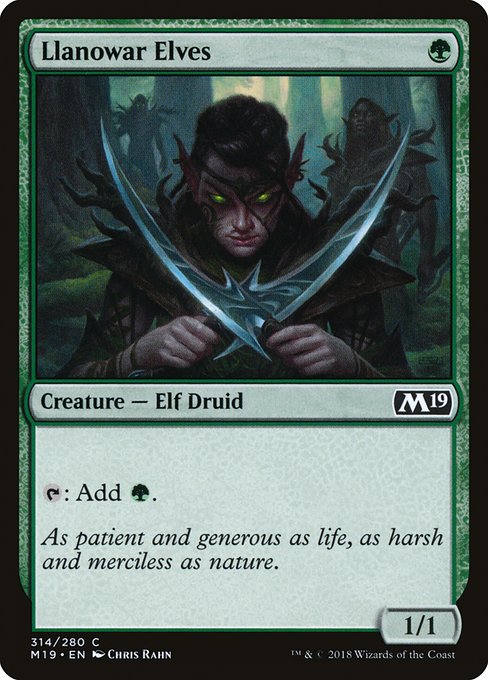Llanowar Elves - Core Set 2019 Common Card