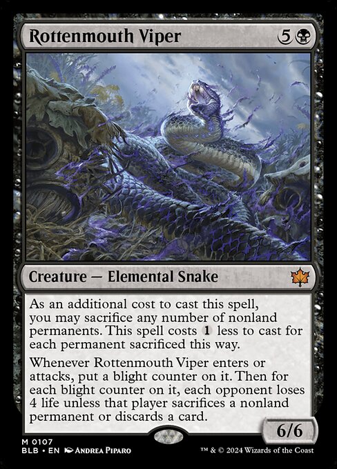 Rottenmouth Viper - Bloomburrow Mythic Card
