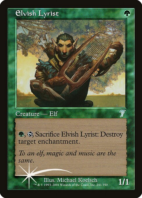 Elvish Lyrist - Seventh Edition Uncommon Card