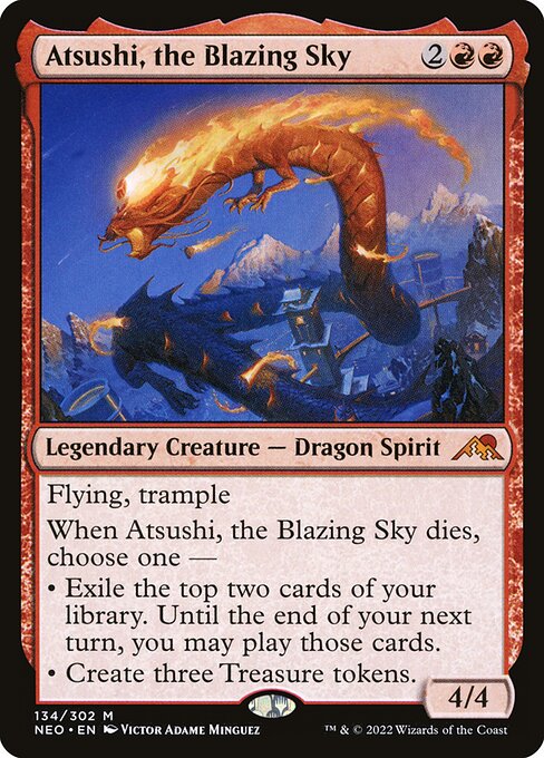 Atsushi, the Blazing Sky - Kamigawa: Neon Dynasty Mythic Card