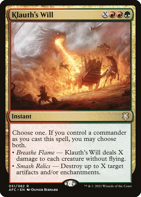 Klauth's Will - Forgotten Realms Commander Rare Card