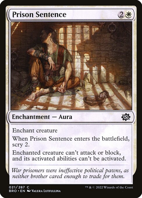 Prison Sentence - The Brothers' War Common Card
