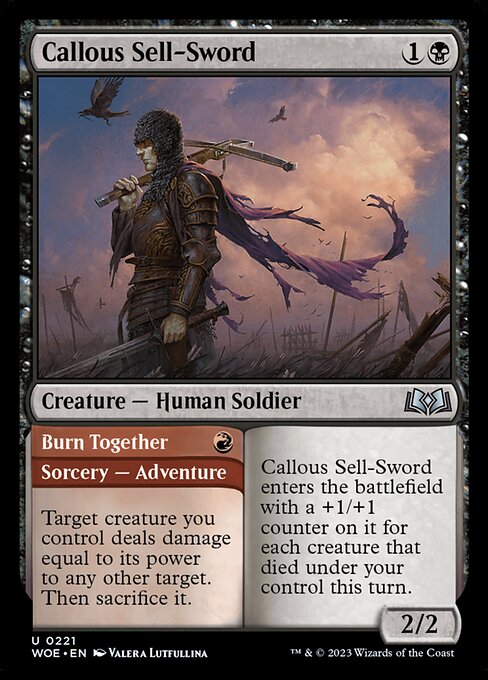 Callous Sell-Sword // Burn Together - Wilds of Eldraine Uncommon Card