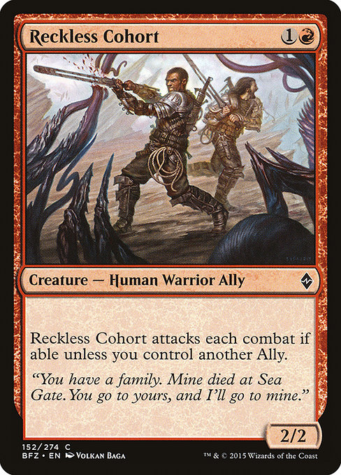 Reckless Cohort - Battle for Zendikar Common Card