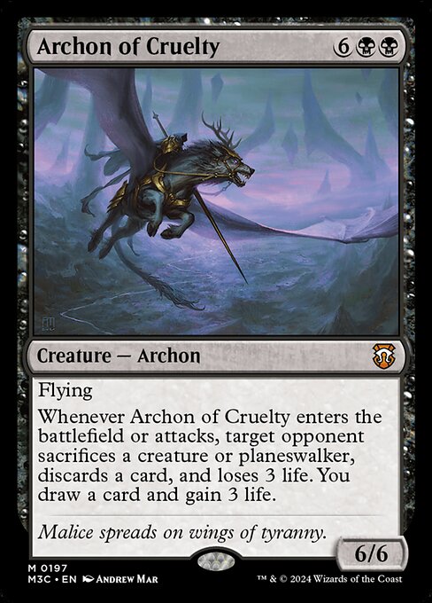 Archon of Cruelty - Modern Horizons 3 Commander Mythic Card