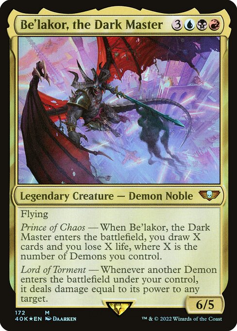 Be'lakor, the Dark Master - Warhammer 40,000 Commander Mythic Card