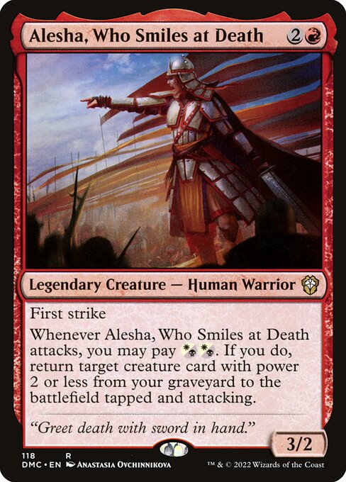 Alesha, Who Smiles at Death - Dominaria United Commander Rare Card