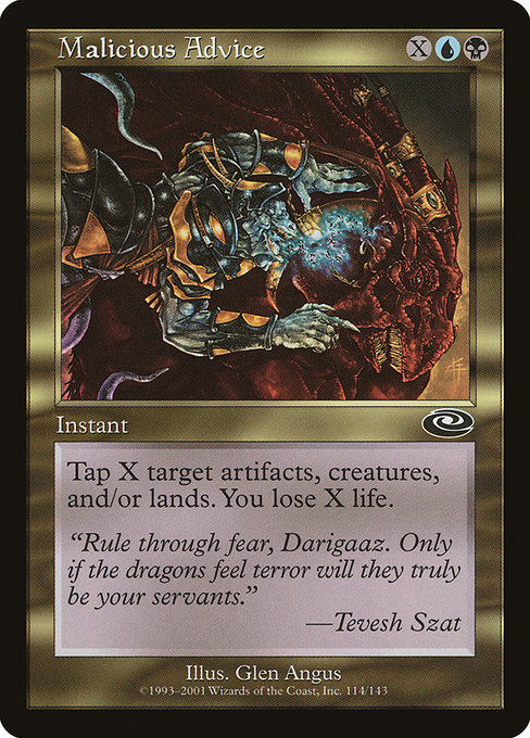 Malicious Advice - Planeshift Common Card