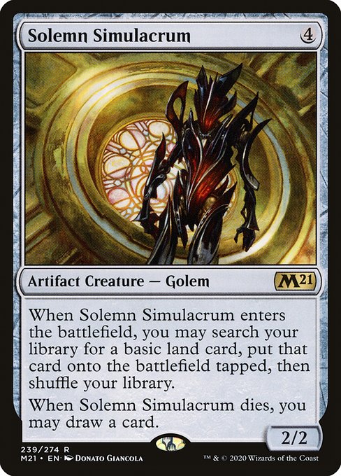 Solemn Simulacrum - Core Set 2021 Rare Card