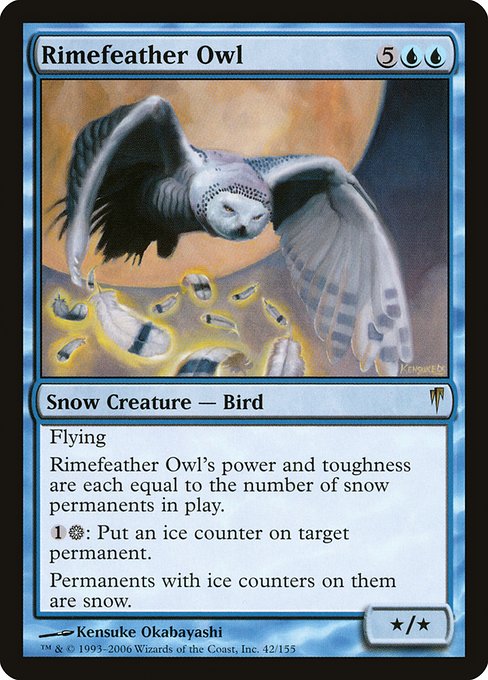 Rimefeather Owl - Coldsnap Rare Card
