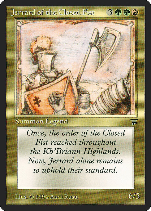 Jerrard of the Closed Fist - Legends Uncommon Card