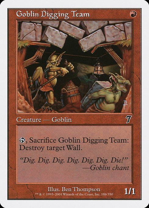 Goblin Digging Team - Seventh Edition Common Card
