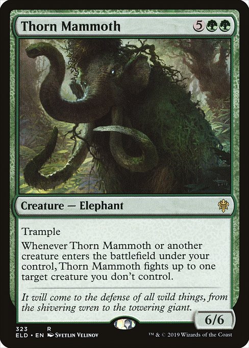 Thorn Mammoth - Throne of Eldraine Rare Card