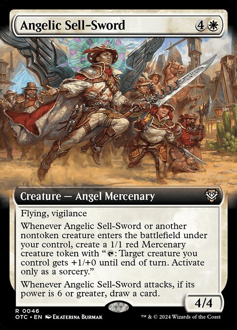 Angelic Sell-Sword - Outlaws of Thunder Junction Commander Rare Card