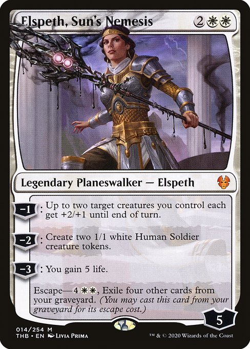 Elspeth, Sun's Nemesis - Theros Beyond Death Mythic Card