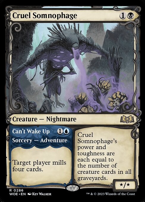Cruel Somnophage // Can't Wake Up - Wilds of Eldraine Rare Card