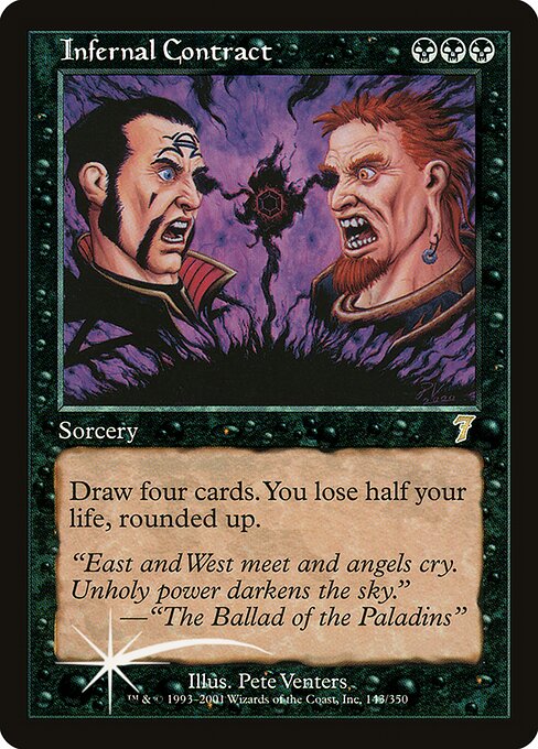 Infernal Contract - Seventh Edition Rare Card