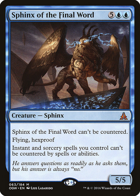 Sphinx of the Final Word - Oath of the Gatewatch Mythic Card
