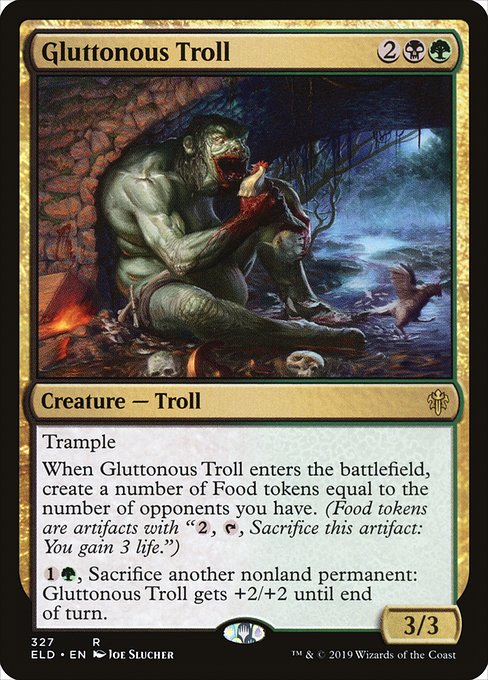 Gluttonous Troll - Throne of Eldraine Rare Card