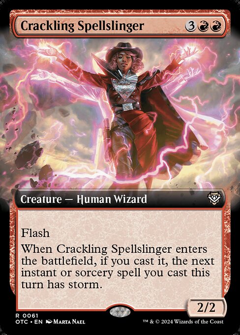 Crackling Spellslinger - Outlaws of Thunder Junction Commander Rare Card