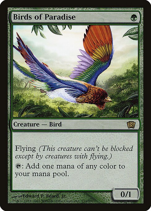 Birds of Paradise - Eighth Edition Rare Card
