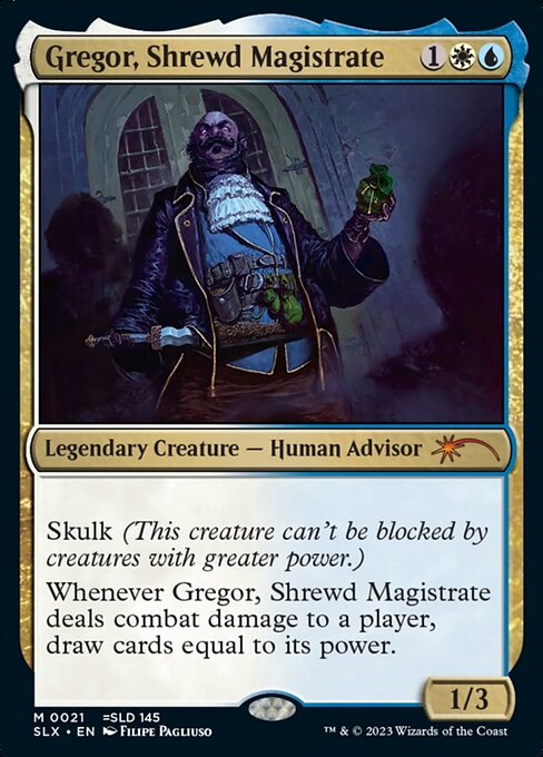 Gregor, Shrewd Magistrate - Universes Within Mythic Card