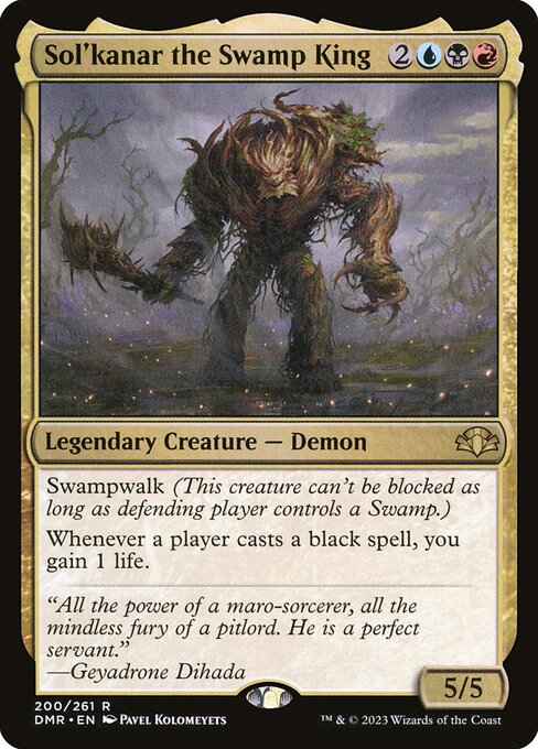 Sol'kanar the Swamp King - Dominaria Remastered Rare Card