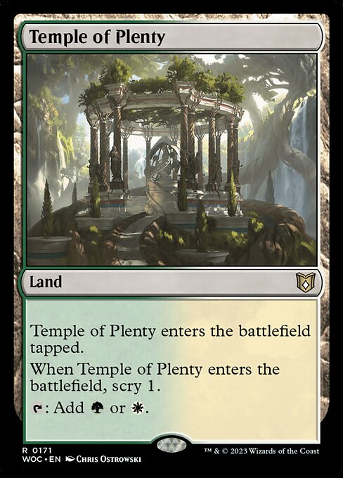 Temple of Plenty - Wilds of Eldraine Commander Rare Card