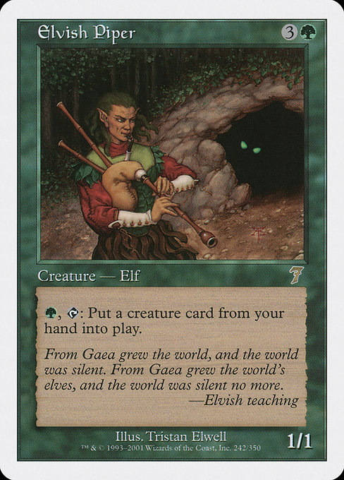 Elvish Piper - Seventh Edition Rare Card