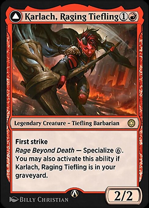 Karlach, Raging Tiefling - Alchemy Horizons: Baldur's Gate Rare Card