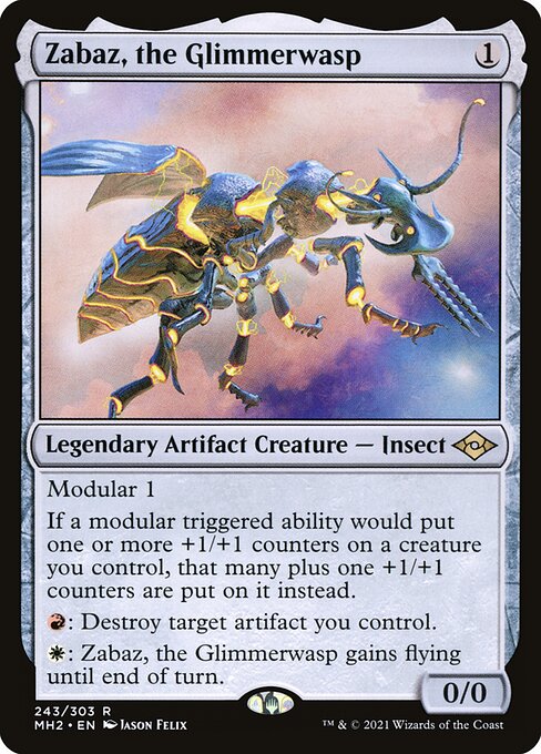 Zabaz, the Glimmerwasp - Modern Horizons 2 Rare Card