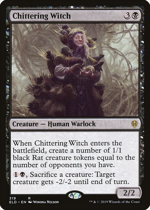 Chittering Witch - Throne of Eldraine Rare Card