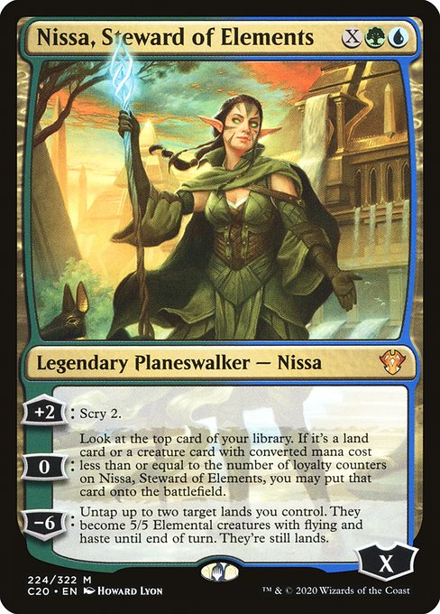 Nissa, Steward of Elements - Commander 2020 Mythic Card