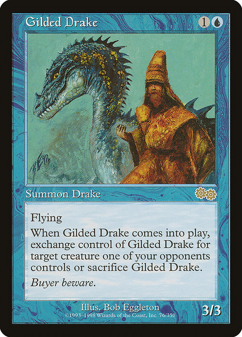 Gilded Drake - Urza's Saga Rare Card