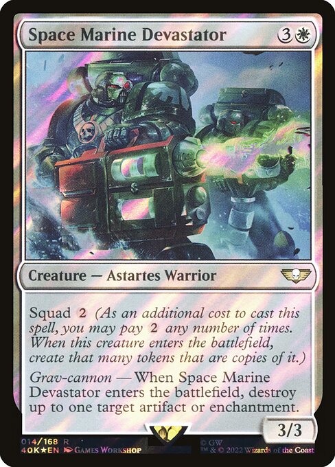 Space Marine Devastator - Warhammer 40,000 Commander Rare Card