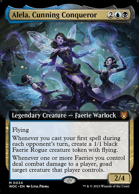 Alela, Cunning Conqueror - Wilds of Eldraine Commander Mythic Card