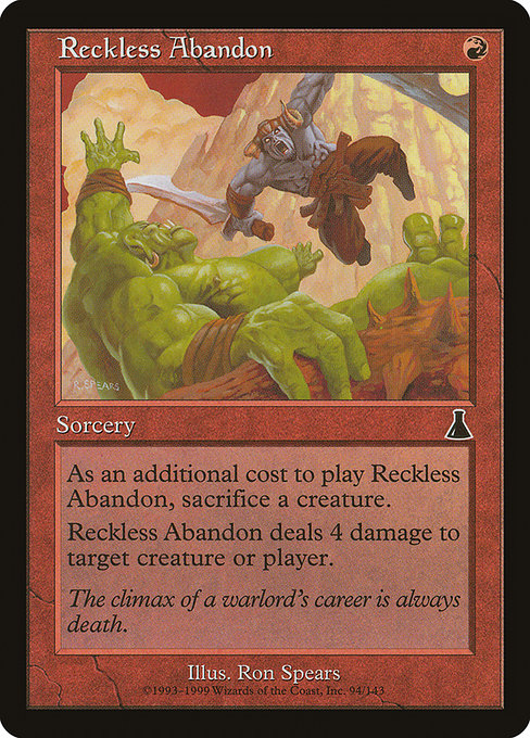 Reckless Abandon - Urza's Destiny Common Card