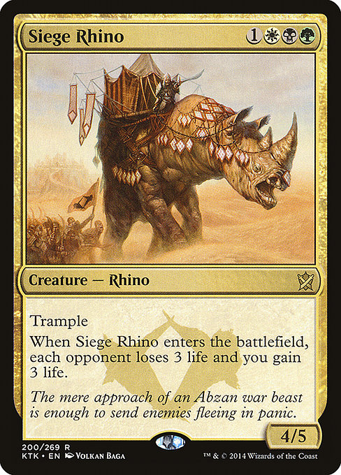 Siege Rhino - Khans of Tarkir Rare Card