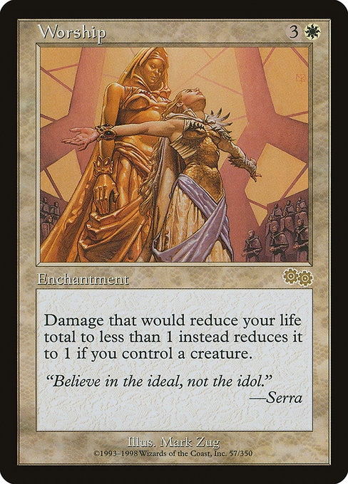 Worship - Urza's Saga Rare Card
