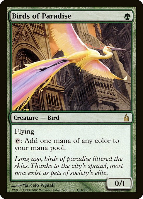 Birds of Paradise - Ravnica: City of Guilds Rare Card