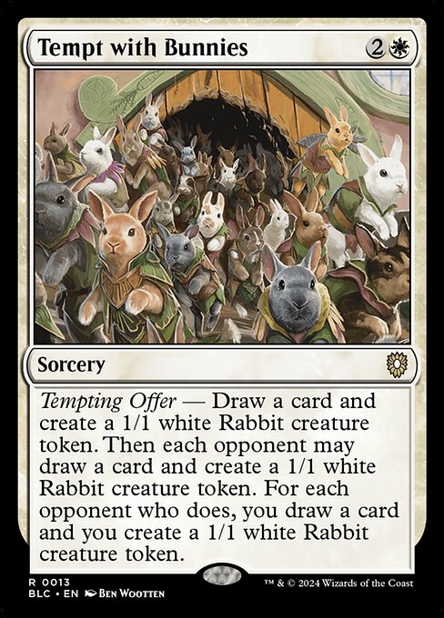 Tempt with Bunnies - Bloomburrow Commander Rare Card