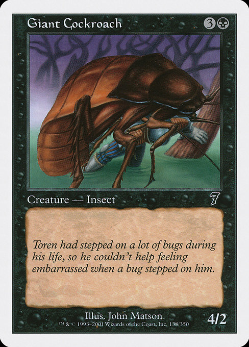 Giant Cockroach - Seventh Edition Common Card
