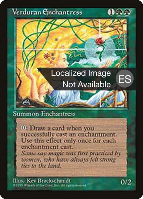 Verduran Enchantress - Fourth Edition Foreign Black Border Rare Card