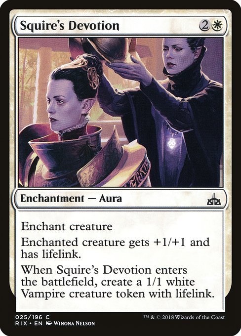 Squire's Devotion - Rivals of Ixalan Common Card
