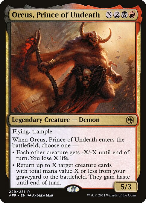 Orcus, Prince of Undeath - Adventures in the Forgotten Realms Rare Card